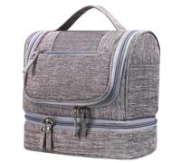 Facile da trasportare borsa da viaggio per la separazione bagnata e asciutta, borsa da toilette da viaggio, borsa per cosmetici con separazione a secco, Grigio