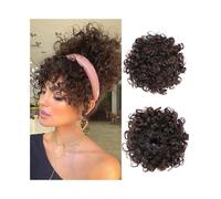 Facile da usare Chignon Afro Puff Riccio Crespo Capelli Sintetici Coda di Cavallo con Coulisse Clip In Extension Corto Posticci Accessorio(1B 33)