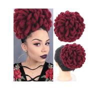 Facile da usare Chignon con dreadlock sintetico, afro, con chignon e locs finti, con clip e coulisse. Accessorio(BUG)