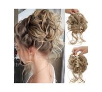 Facile da usare Chignon sintetico riccio e ondulato, chignon riccio spettinato, clip in coda di cavallo, extension for capelli Accessorio(T27/30/4)