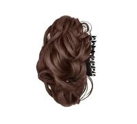 Facile da usare Extension for capelli sintetici con chignon spettinato, fermaglio for capelli, coda di cavallo ondulata e riccia Accessorio(Cool Brown)