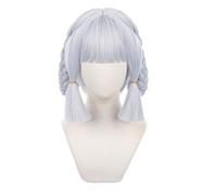 FACILE DA USARE Le nostre parrucche di capelli cor Parrucca bianca corta con capelli lisci anime, parrucca con frangia arrotolata