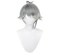 FACILE DA USARE Le nostre parrucche di capelli cor Parrucca corta argentata con capelli lisci anime e frangia