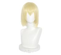 FACILE DA USARE Le nostre parrucche di capelli cor Parrucca corta dorata con capelli lisci anime e frangia