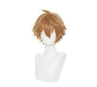 FACILE DA USARE Le nostre parrucche di capelli cor Parrucca corta marrone con capelli lisci anime, parrucca con frangia