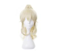FACILE DA USARE Le nostre parrucche di capelli cor Parrucca lunga viola con capelli lisci anime con frangia, parrucca da costume con due code di cavallo e orecchie