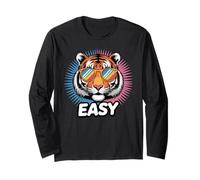 Facile Tigre Divertente Gioco di Parole Tigre Detto Umorismo Animale Maglia a Manica