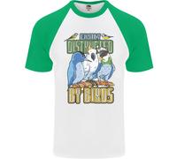 Facilmente Distracted By Bird Watching DA UOMO S/S Baseball T-Shirt