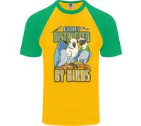 Facilmente Distracted By Bird Watching DA UOMO S/S Baseball T-Shirt