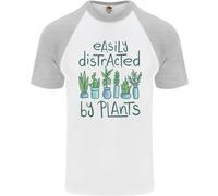 Facilmente Distracted By Piante Botanist Divertente DA UOMO S/S Baseball T-Shirt