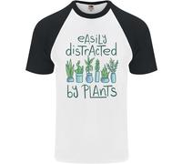 Facilmente Distracted By Piante Botanist Divertente DA UOMO S/S Baseball T-Shirt