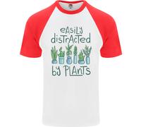 Facilmente Distracted By Piante Botanist Divertente DA UOMO S/S Baseball T-Shirt