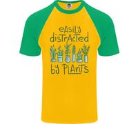 Facilmente Distracted By Piante Botanist Divertente DA UOMO S/S Baseball T-Shirt