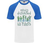 Facilmente Distracted By Piante Botanist Divertente DA UOMO S/S Baseball T-Shirt