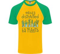 Facilmente Distracted By Piante Botanist Divertente DA UOMO S/S Baseball T-Shirt