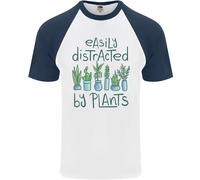 Facilmente Distracted By Piante Botanist Divertente DA UOMO S/S Baseball T-Shirt