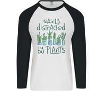 Facilmente Distracted Da Piante Botanist Divertente Uomo L/S Baseball T-Shirt