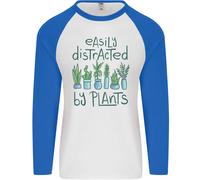 Facilmente Distracted Da Piante Botanist Divertente Uomo L/S Baseball T-Shirt