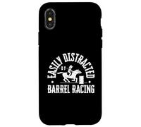 Facilmente distratto da Barrel Racing Funny Barrel Racer Custodia per iPhone X/XS