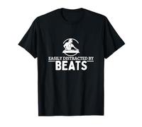 Facilmente distratto da Beats DJ Funny Disc Jockey Maglietta