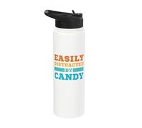 Facilmente distratto da Candy Funny Sweets Lover Stainless Steel Insulated Water Bottle