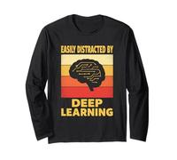 Facilmente distratto da Deep Learning Divertente Scienziato di codifica AI Maglia a Manica