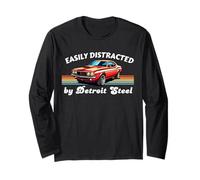 Facilmente distratto da Detroit Steel, American Muscle Car Love Maglia a Manica