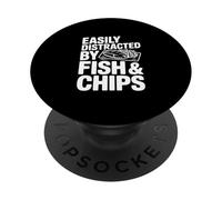 Facilmente distratto da Fish and Chips Funny Food Lover PopSockets PopGrip Adesivo