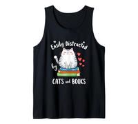 Facilmente distratto da Gatti e Libri Divertente Adorabile Topo di Biblioteca Canotta