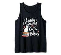 Facilmente distratto da Gatti e Libri Divertente Simpatico Topo di Biblioteca Canotta