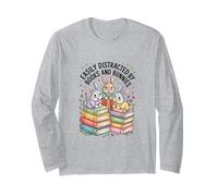 Facilmente distratto da Libri e Coniglietti, Amanti dei Libri e dei Conigli Maglia a Manica