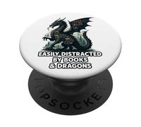 Facilmente distratto da libri e draghi PopSockets PopGrip Adesivo