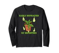 Facilmente distratto da Nepenthes Funny Brocca Plant Maglia a Manica