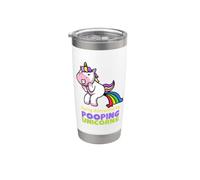 Facilmente distratto da Pooping Unicorns Rainbow Cute Kawaii Bicchiere termico in acciaio inox doppia parete