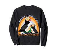 Facilmente distratto da Puffins Simpatici Uccelli marini Divertenti Felpa