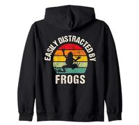 Facilmente distratto da Rane Divertenti Rane Anfibi Fauna Selvatica Felpa con Cappuccio