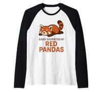 Facilmente distratto da Red Pandas Maglia con Maniche Raglan