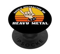 Facilmente distratto dagli amanti della musica heavy metal - Rock Metal PopSockets PopGrip Adesivo