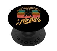 Facilmente distratto dagli amanti delle tartarughe marine in stile retrò PopSockets PopGrip Adesivo