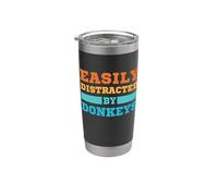Facilmente distratto dagli asini Funny Farm Lover Bicchiere termico in acciaio inox doppia parete