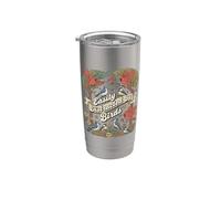 Facilmente distratto dagli uccelli Vintage Nature Lover Divertente Bicchiere termico in acciaio inox doppia parete
