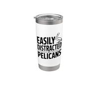 Facilmente distratto dai pellicani Funny Bird Lover Bicchiere termico in acciaio inox doppia parete