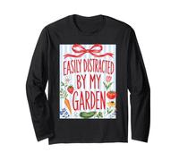 Facilmente distratto dal Mio Giardino Giardinaggio Fiori Verdure Maglia a Manica