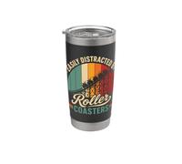 Facilmente distratto dalle montagne russe Retro Theme Park Bicchiere termico in acciaio inox doppia parete
