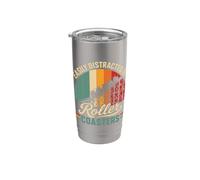 Facilmente distratto dalle montagne russe Retro Theme Park Bicchiere termico in acciaio inox doppia parete