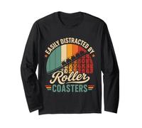 Facilmente distratto dalle Montagne Russe Retro Theme Park Maglia a Manica