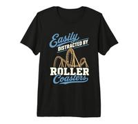 Facilmente distratto dalle Montagne Russe Thrill Ride Humor Maglietta Premium