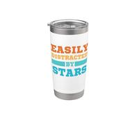 Facilmente distratto dalle stelle Funny Space Lover Bicchiere termico in acciaio inox doppia parete