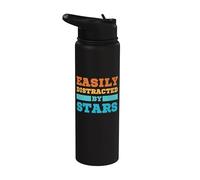Facilmente distratto dalle stelle Funny Space Lover Stainless Steel Insulated Water Bottle