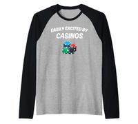 Facilmente eccitato dal gioco d'azzardo divertente del casinò dei casinò Maglia con Maniche Raglan